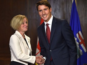 Alberta Premier Rachel Notley meets with Prime Minister Justin Trudeau at the Fairmont Hotel Macdonald in Edmonton, September 5, 2018. Ed Kaiser/Postmedia