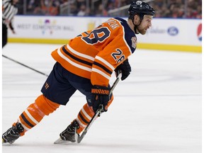 The Edmonton Oilers' Kyle Brodziak (28) during first period NHL action against the Florida Panthers at Rogers Place, in Edmonton Jan. 10, 2019.