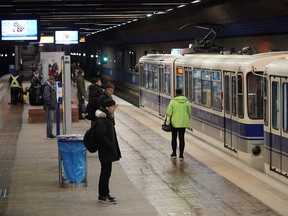 A downtown Edmonton LRT station on December 4, 2018.