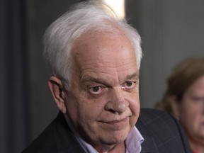 Canadian Ambassador to China John McCallum listens to a question following participation at the federal cabinet meeting in Sherbrooke, Que., Wednesday, Jan. 16, 2019.