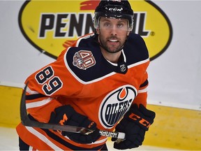 Edmonton Oilers Sam Gagner (89) is back with the team playing against the Arizona Coyotes during NHL action at Rogers Place in Edmonton, Feb. 19, 2019.