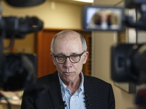 Alberta Party Leader Stephen Mandel, speaks during a press conference in Edmonton on Saturday, February 9, 2019.
