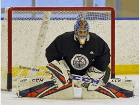 Shane Starrett at Edmonton Oilers training camp in Edmonton on Sept. 19, 2018.