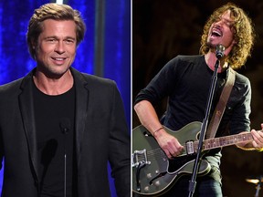 Brad Pitt (L) is producing a documentary on Chris Cornell, the late frontman of Soundgarden.