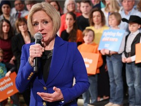 Alberta Premier Rachel Notley makes an announcement in Calgary on Tuesday, March 19, 2019.