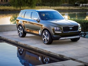 The new Kia Telluride provides seats for eight passengers, and features
to keep everyone comfortable, plugged-in and happy