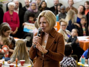 Alberta NDP Leader Rachel Notley announces her party's election platform during a campaign event at the Belgravia Community League, 11540 73 Ave., in Edmonton Sunday March 31, 2019.