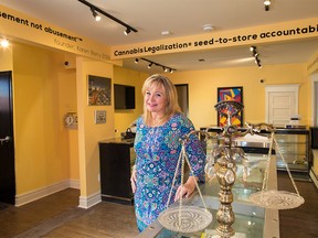 Beltline Cannabis Calgary owner Karen Barry is hoping to open her 12th avenue S.W. store soon. She was photographed in the store on Thursday October 18, 2018. Gavin Young/Postmedia