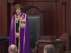 Lt. Gov. Lois E. Mitchell delivered the final speech from the throne on Monday, March 18, 2019, before the next provincial election at the Alberta legislature.