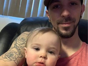 Marcel Murray with his one-year-old daughter Tenley. Murray was killed in a motorcycle crash on Anthony Henday Drive Wednesday evening. (Provided by Jellisa Cyre)