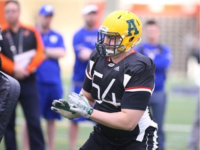 Mark Korte, a University of Alberta offensive lineman, was taken fourth overall by the Ottawa Redblacks in the 2018 CFL draft. Jason Halstead/CFL