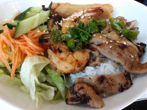 XO Bistro's pork and shrimp grilled combo was everything you could ask for in a Vietnamese rice bowl. Photos by GRAHAM HICKS / EDMONTON SUN