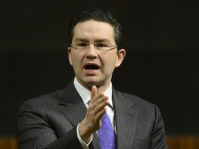 Conservative MP Pierre Poilievre asks a question during question period in the House of Commons in West Block on Parliament Hill in Ottawa on February 8, 2019. Conservative finance critic Pierre Poilievre says he'll filibuster the government's budget until the Liberals agree to further investigation of the SNC-Lavalin affair. As the Official Opposition's spokesman on the budget, Poilievre can talk about it in Parliament for as long as he likes. And on Parliament Hill Monday morning, the Ottawa-area MP says he'll use it to pressure Prime Minister Justin Trudeau to end what Poilievre calls a coverup.