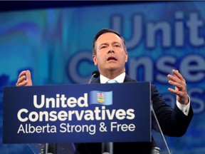 Alberta United Conservative leader Jason Kenney on election night at Big Four Roadhouse on the Stampede grounds in Calgary on Tuesday, April 16, 2019. Darren Makowichuk/Postmedia