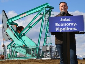 UCP Leader Jason Kenney on the campaign trail in Turner Valley at Dynamite Buckers on Tuesday, April 2, 2019. Kenney announced the party's plan to create jobs in the Alberta energy sector, if elected in April.