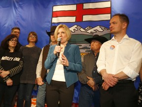 NDP Leader Rachel Notley speaks at the Calgary-Currie campaign office on Wednesday, April 3, 2019.