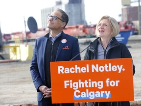 Alberta NDP Leader Rachel Notley with Joe Ceci and Calgary Southeast candidate, Heather Eddy, spoke to Calgarians about why UCP Leader Jason Kenney's plan to cancel Alberta's oil-by-rail deal is bad for the city, province and Calgarians on Monday, April 1, 2019. Darren Makowichuk/Postmedia