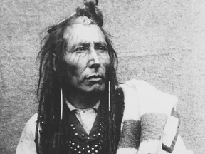 1885, Poundmaker, a chief of the plains Cree First Nation, Image courtesy of the National Archives of Canada, C-001875