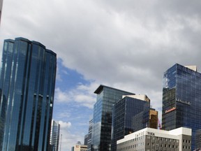 Clouds over downtown Edmonton.