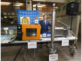 EPS Sgt. Guy Pilon of the Clandestine Lab Team is encouraging citizens to contact police regarding suspicious behaviour in their neighbourhoods, following the recent discovery of three residential cannabis extraction labs, two of which resulted in significant explosions and fires. Equipment in the picture was seized recently by police from a cannabis extraction lab. Taken on Wednesday, May 15, 2019, in Edmonton .