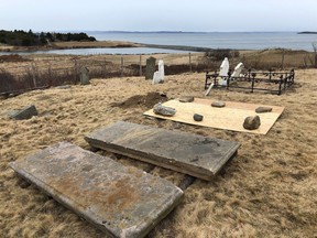 The All Saints cemetery in Conception Bay South, N.L. is seen in this undated handout photo. A young Newfoundland man pleaded not guilty to multiple charges Wednesday morning in the strange case of skeletal remains taken from an aging Anglican cemetery earlier this spring. Lucas Dawe, 20, of Conception Bay South appeared briefly from prison via video link Wednesday on charges of interfering with human remains and possession of stolen property -- namely, the remains.
