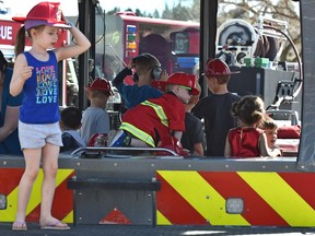 The Fire Rescue boat was a popular stop with the children during the 12th annual Get Ready in the Park which provides Edmontonians with an opportunity to learn how to prepare for and deal with major emergencies and disasters in Edmonton, May 11, 2019.