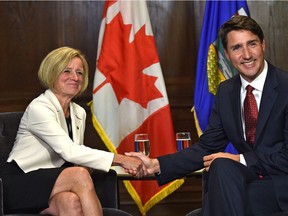Alberta Premier Rachel Notley meets with Prime Minister Justin Trudeau at the Fairmont Hotel Macdonald in Edmonton, September 5, 2018. Ed Kaiser/Postmedia