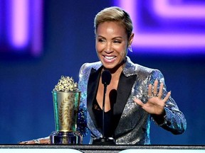 Jada Pinkett Smith accepts the MTV Trailblazer Award onstage during the 2019 MTV Movie and TV Awards at Barker Hangar on June 15, 2019 in Santa Monica, California.