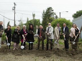 Dignitaries take part in the official ground-breaking for the new Roxy Theatre, 10708 124 St, in Edmonton, on Monday, June 24, 2019.