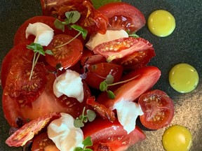 Chef Paul Shufelt's tomato and ricotta salad.