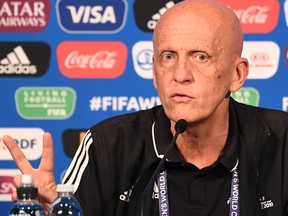 FIFA's Referees Committee Italian chairman Pierluigi Collina gestures as he gives a press conference during the France 2019 Women's football World Cup in Paris on June 26, 2019.