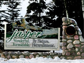 Welcome to Jasper sign is seen on the east entrance to the National Park town. File photo