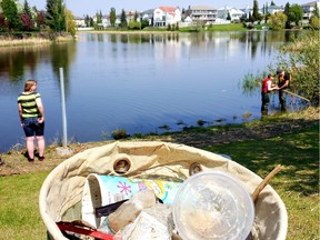 Plastic collected by David Locky and his research team at McEwan University studying the presence of microplastics in Edmonton waterways on May 28, 2019.
