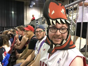 Raptors fan Joshua Bethiaume was excited to watch Game 7 between Toronto and the Golden State Warriors in the NBA Final at the Edmonton Stingers watch party in The Hive at the Edmonton Expo Centre on Thursday, June 13, 2019.