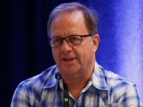 Executive Vice Chairman of Canadian Natural Resources Steve Laut speaks at the TD Securities Calgary Energy Conference in Calgary, Alberta, Canada, July 9, 2019.  REUTERS/Todd Korol ORG XMIT: GGG-CAL1O1