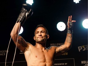 UFC fighter Frankie Edgar participates in open workouts held at the Starlite Room in Edmonton, on Wednesday, July 24, 2019. UFC 240 is set for Rogers Place on Saturday.