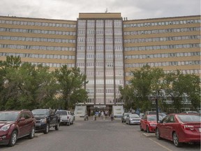 Main tower and main entrance at the Foothills Hospital in Calgary, on July 30, 2014.