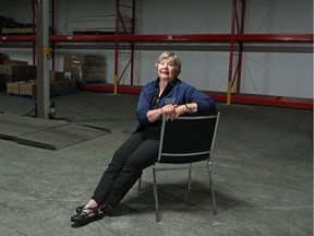 Marjorie Bencz, Executive Director of the Edmonton Food Bank, sits in an empty warehouse at the Edmonton Food Bank on Thursday August 1, 2019. Each month, between 20,000 and 22,000 people receive food hampers from the Food Bank. In addition, Edmonton's Food Bank provides food to over 250 agencies, churches, schools, and food depots. Bencz is hoping that the Edmonton Heritage Festival food drive will help fill the need.