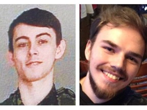 Bryer Schmegelsky, left, and Kam McLeod are seen in this undated combination handout photo provided by the RCMP.