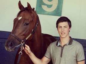 Ryan Nugent-Hopkins with his race horse Zenya in July 2013.