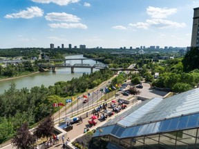 This summer about half of the Shaw's sloped glass panels are being replaced with photovoltaic units — also known as solar panels.