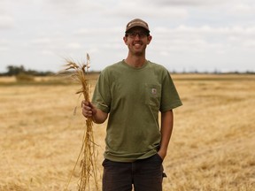 Keith Goutbeck, one of the organizers of the 2019 Share The Harvest event, is seen in Sturgeon County, on Monday, Sept. 16, 2019, in a field where tee barley was harvested for the Canadian Foograins Bank this past weekend.