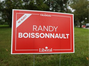 An Election 2019 sign for Liberal Party Edmonton-Centre candidate Randy Boissonnault is seen at a home in the Queen Mary Park neighbourhood of Edmonton, on Sunday, Sept. 8, 2019.