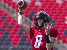 Redblacks quarterback Will Arndt will get the start against the Argonauts in Toronto on Friday night. (Errol McGihon/Ottawa Sun)