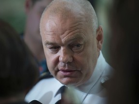 Police Chief Dale McFee takes media questions on June 20, 2019. Photo by Shaughn Butts / Postmedia