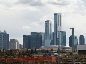 Edmonton's downtown skyline is seen from the Blatchford project site on Friday, Sept. 20, 2019.