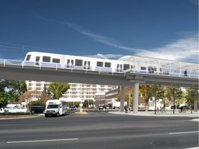An artist's rendering of the proposed West Valley Line LRT station.