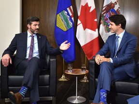 Mayor Don Iveson and Prime Minister Justin Trudeau meeting in May 2019.