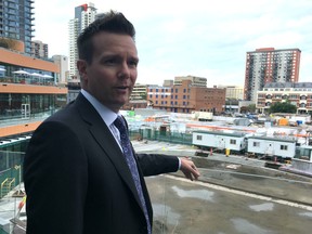 Tim Shipton, senior vice-president of corporate communications with Oilers Entertainment Group, overlooking the ICE District.