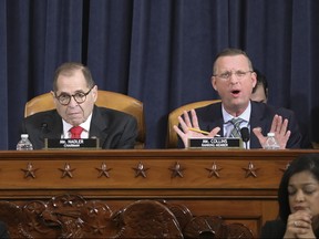 Ranking member Rep. Doug Collins (R-GA) makes his opening statement prior to testimony by lawyers for the House Judiciary Committee, Barry Berke representing the majority Democrats, and Stephen Castor representing the minority Republicans, before the House Judiciary Committee in the Longworth House Office Building on Capitol Hill Dec. 9, 2019 in Washington, D.C. (Jonathan Ernst-Pool/Getty Images)